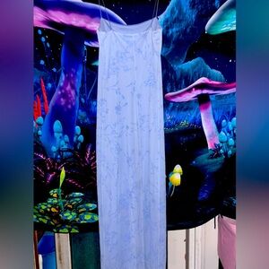 Blue flower long vintage dress Size small